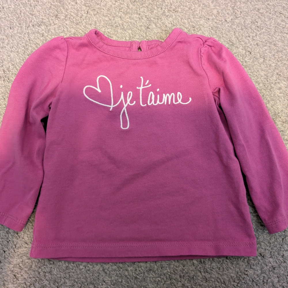 3 For $12 Janie and Jack Magenta Long Sleeve Tee - Picture 2 of 5